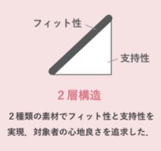 ２層構造|
                  ２種類の素材でフィット性と支持性を実現．対象者の心地良さを追求した．|
                  体幹用床ずれ防止クッションの提案 - 押すだけでフィット、空気で除圧-
